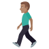 🚶🏽‍♂️ man walking: medium skin tone display on JoyPixels